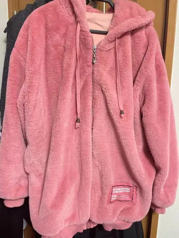 보아 후드티 후드 부착 핑크