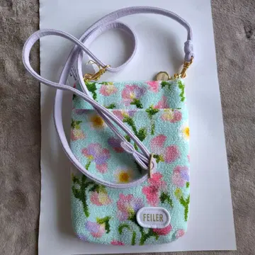 FEILER 꽃무늬 숄더백 민트 그린
