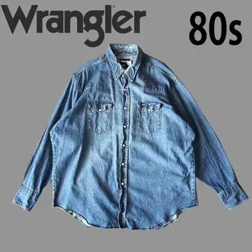 USA제 기무라 타쿠야 80s 랭글러 데님 웨스턴 던가리 셔츠