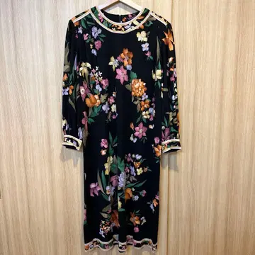 LEONARD 꽃무늬 원피스 블랙