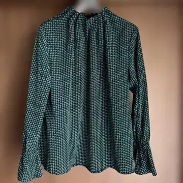 SHIPS 쉽스 지오메트릭 패턴 긴팔 블라우스 그린