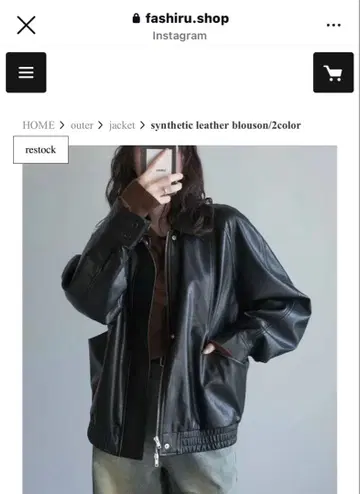 FASHIRU 가죽 자켓 블랙