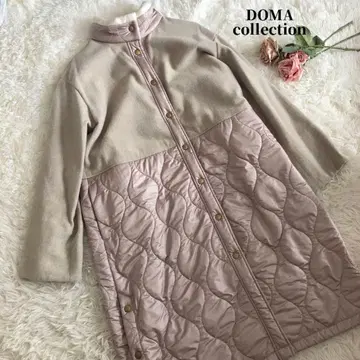다마 컬렉션 퀼팅 절개 자켓 코트 롱 베이지