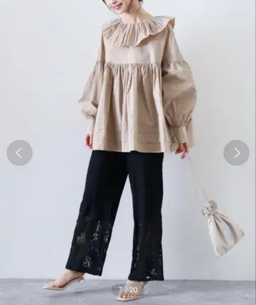 archives 턱 칼라 볼륨 블라우스