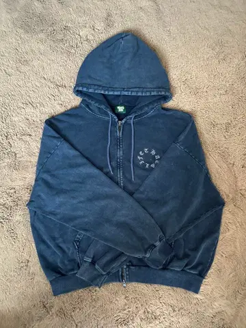 네이비 더블 집업 후드티