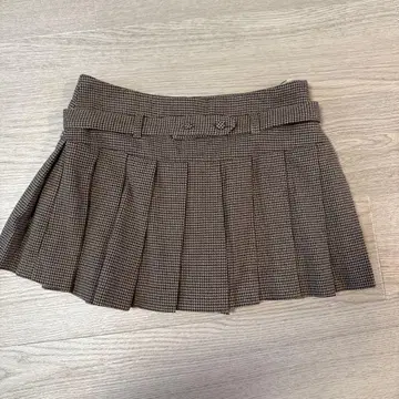 ZARA XS 체크 무늬 플리츠 숏 스커트