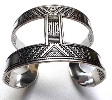 [ 새상품 미사용 ] 투아레그족 은제 실버925 H형 뱅글