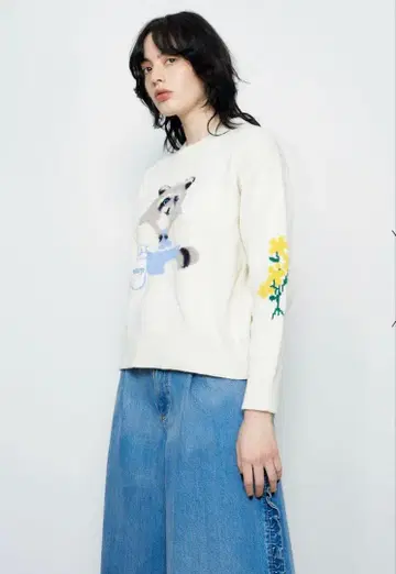 뮤베르 아라이 너구리 긴팔 니트