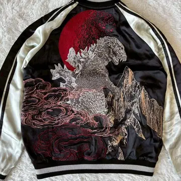 레어 텐 스트라이크 고질라 스카잔 자수 리버서블 로고 오보로즈키 광택감