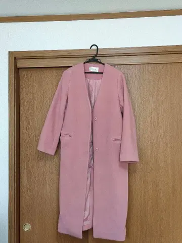 프레이 아이디 노카라 핑크 롱 코트