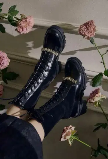 Herlipto Crystal Lace-Up Ankle Boots