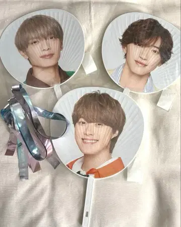 나니와단시 부채 3종 세트 & 은색 테이프