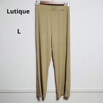 Lutique 루 플리츠 디자인 캐주얼 팬츠 베이지 L