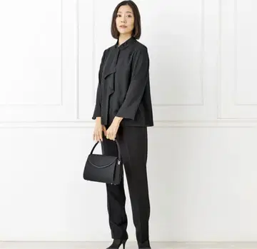 도쿄 소와르 포멀 블라우스 블랙 포멀 블랙 예복 리본