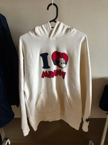I LOVE MINNIE 후드티 아이보리 M