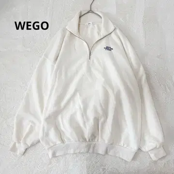 위고 WEGO 하프 지퍼 맨투맨 트레이닝복 프리 화이트 남녀 공용