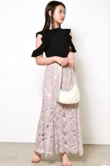SNIDEL Sustainable 커팅 레이스 스커트 머메이드 M