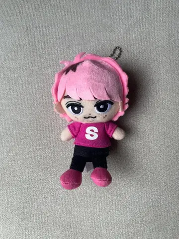 캐릭터 봉제 인형 핑크 약 15cm