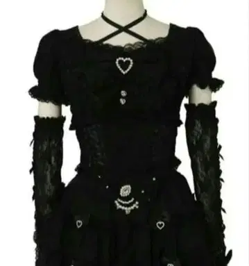 LIZLISA 암워머 부착 뷔스티에 상의 블랙