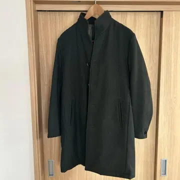 다크 그린 스탠드 카라 체스터 코트