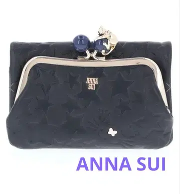 새상품급 ANNA SUI 안나수이 플레이잉 캣 가마구치 접이식 지갑 블랙