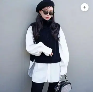 인기 그램립스 니트 도킹 셔츠