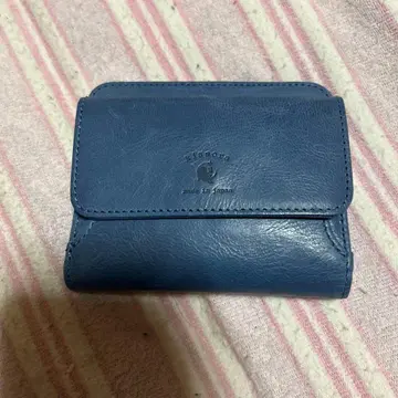 네이비 가죽 접이식 지갑 일본제 키소라