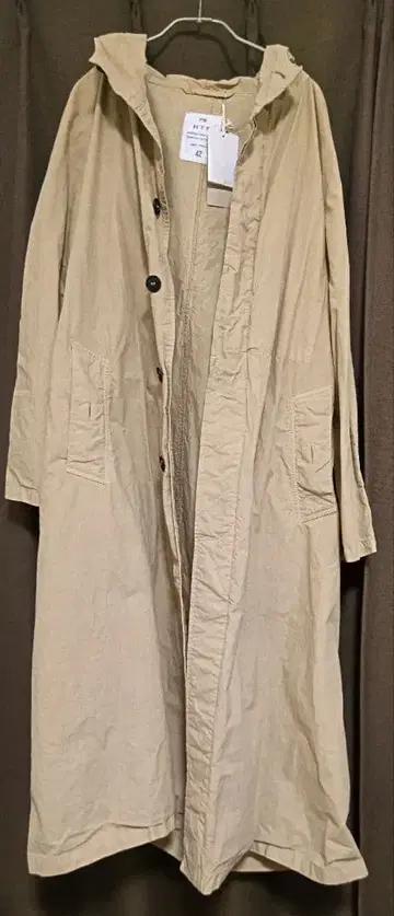 헬로우타운스토어즈 HTS 오버다이 코튼 후디드 코트