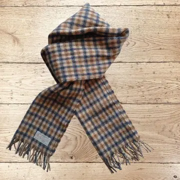 아쿠아 스큐텀 퓨어 램스울 체크 머플러