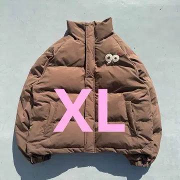 9090 Logo Rich Puffer Jacket Brown XL