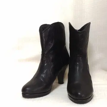 PISARO 피사로 천연 가죽 블랙 숏부츠 23.5cm