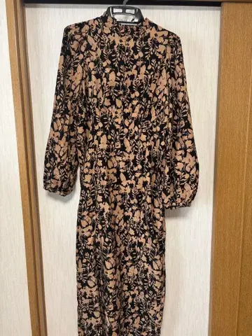 나노 유니버스 꽃무늬 긴팔 원피스