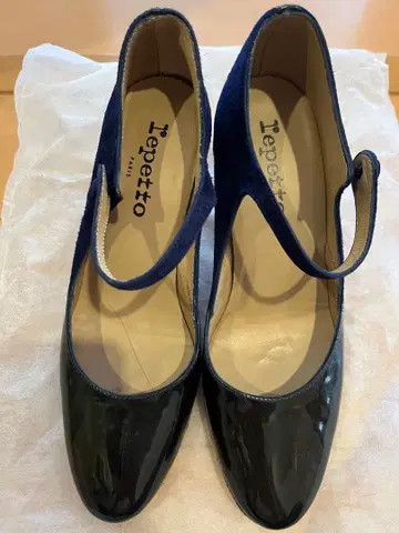 Repetto 스트랩 펌프스 네이비 블랙 37
