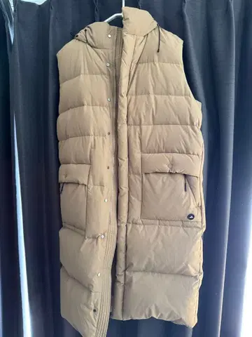 YETI 베이지 롱 베스트 후드 부착