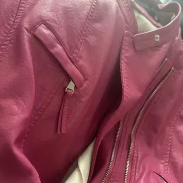 오모테산도 힐즈 셀렉 핑크 가죽 라이더스 인조 가죽 택 포함