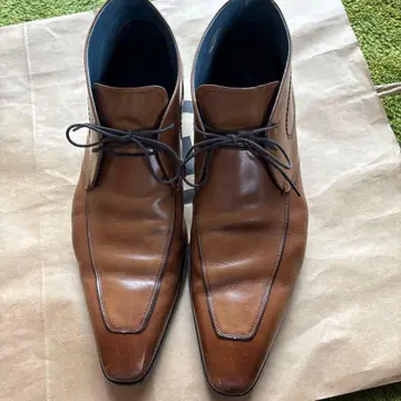 브라운 가죽 스틸레토 부츠