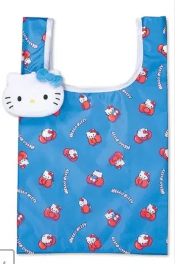 헬로키티 접이식 에코백 파랑 아베일 콜라보