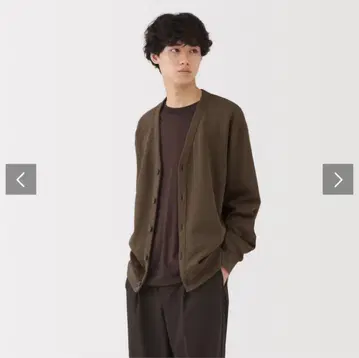 무인양품 이중 편직 V넥 가디건