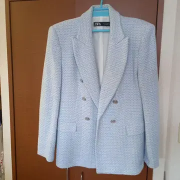 ZARA 스카이블루 더블 브레스트 자켓