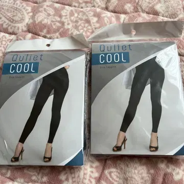 Quiet COOL 슬림 레깅스 블랙 2장 세트