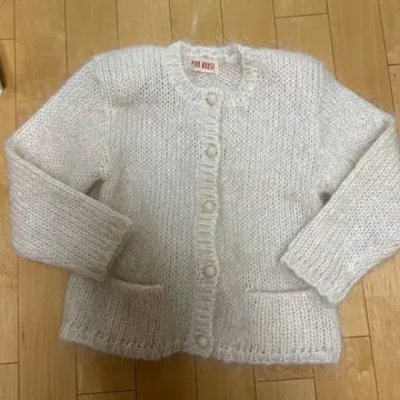 PINK HOUSE 모헤어 가디건 아이보리 울 100%