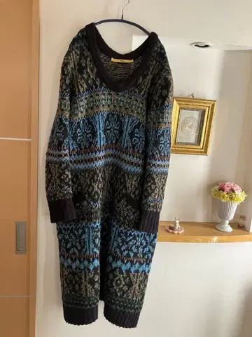 새상품급 45R 45rpm 알파카 울 노아랜드 자카드 니트 원피스