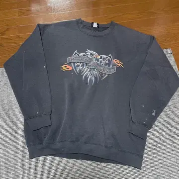 80~90s 할리 데이비슨 맨투맨 페이드 블랙