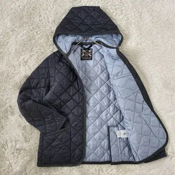 라벤햄 퀼팅 자켓 후디 네이비