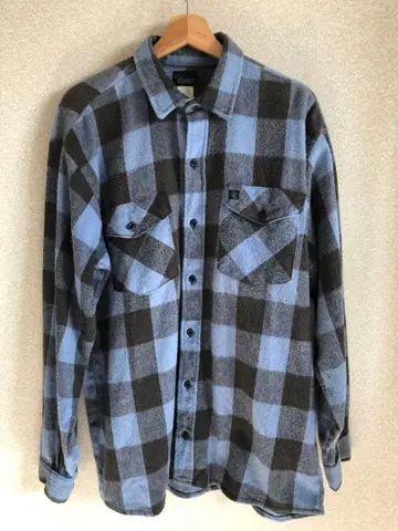 USA제 CODET 플란넬 셔츠 블랙 x 스카이블루 L 사이즈