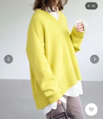 FRAMe WORK 울 캐시미어 V넥 풀오버 * 옐로우 컬러