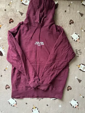 x-girl 버건디 XL 후드 부착 후드티