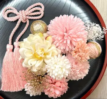 성인식 일본 의류 후리소데 시치고산 머리 장식