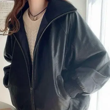 클래식 엘프 JAVA 리브 터틀 페이크 가죽 자켓 M