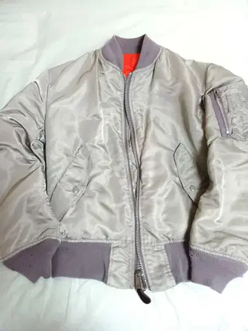 ALPHA MA-1 그레이 사이즈 XS 삼선 로고